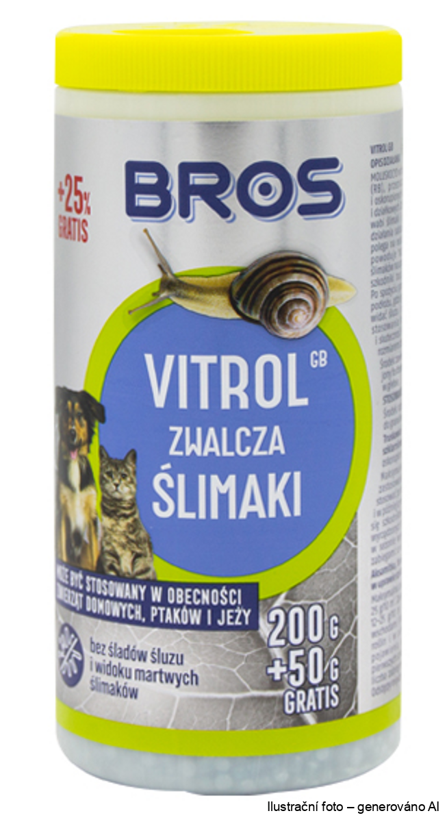 Přípravek Vitrol proti slimákům BROS 250g + 50g ZDARMA - neškodí domácím mazlíčkům